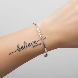 Inspirational Silver Bracelet with Engraving